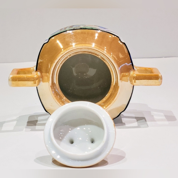 Small tea set 1960's Royal Nippon porcelain vintage Japanese orange luster - Picture 3 of 16